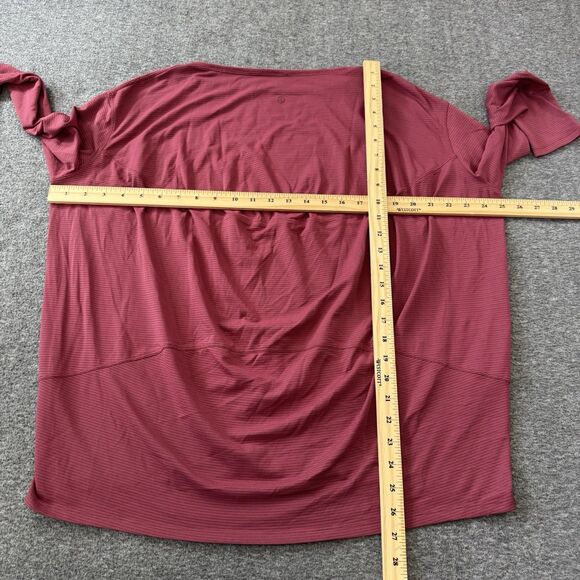 Lululemon Back in Action Long Sleeve Shirt Top Womens Size 10 Boat Neck Relaxed - Picture 4 of 4